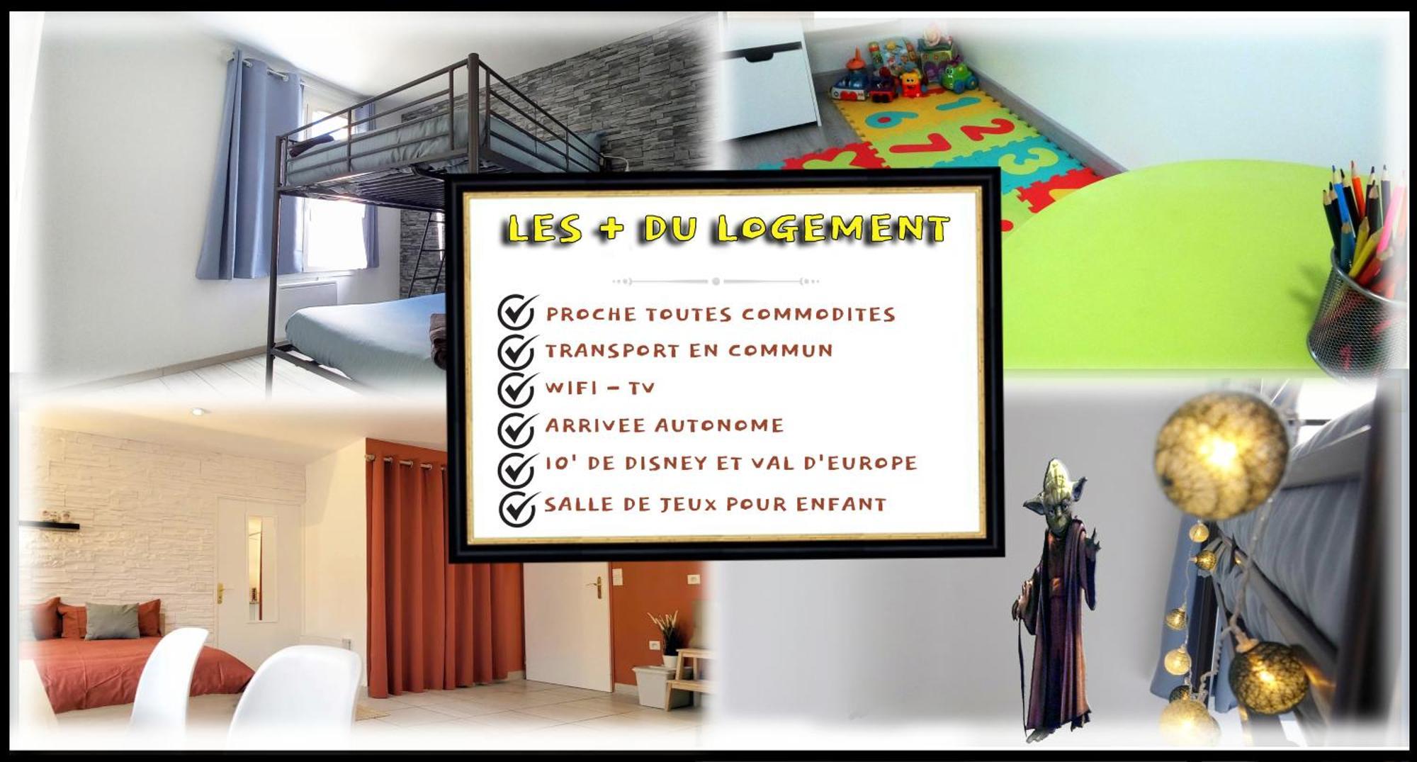 Appartement Avec Salle De Jeux Privee,10Min De Disney Transport En Commun 6 Couchages Chanteloup-en-Brie Zewnętrze zdjęcie